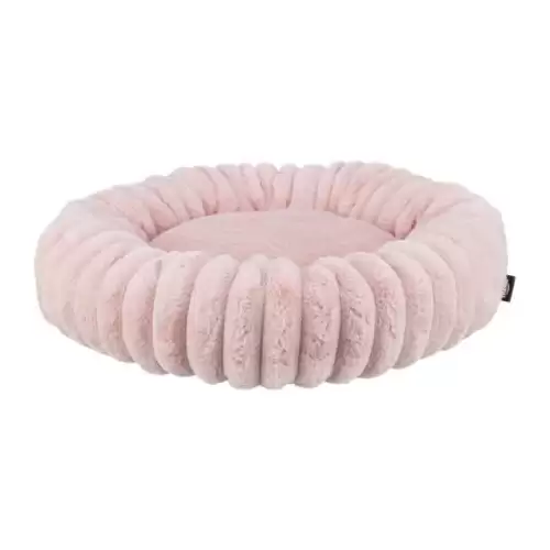 Kulatý pelech LONNI, manšestrový plyš, růžová ø 50 cm