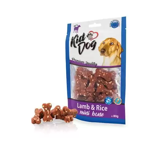 KIDDOG jehněčí maso s rýží MINI kostičky 80 g