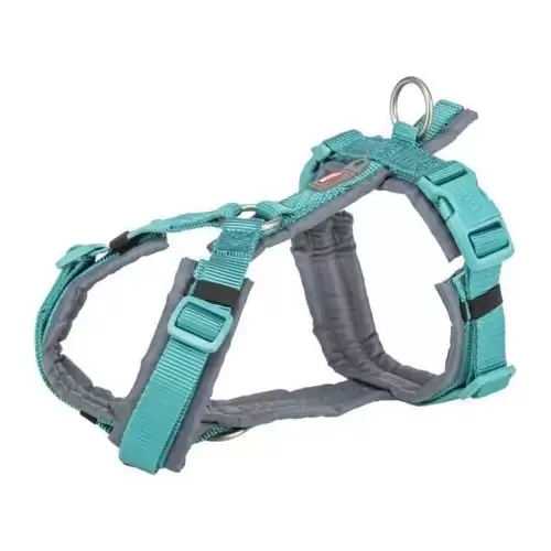 Premium trekingový postroj, aqua/grafit M-L: 62-74 cm/25 mm