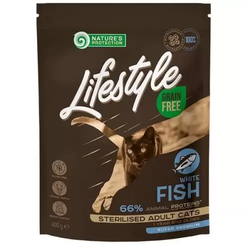  Nature's Protection Cat Dry LifeStyle GF Sterilised W.Fish 400 g