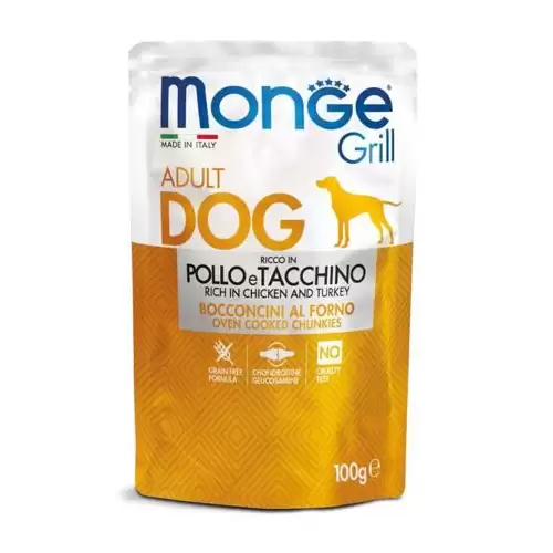 MONGE GRILL kapsička kuře a krůta pro psy 100 g