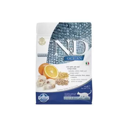 N&D OCEAN CAT LG Adult Codfish & Orange 300g