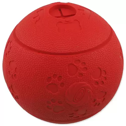 Hračka Dog Fantasy míček na pamlsky červený 11cm