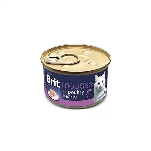 Brit Premium Cat by Nature Mousse Poultry hearts 85g