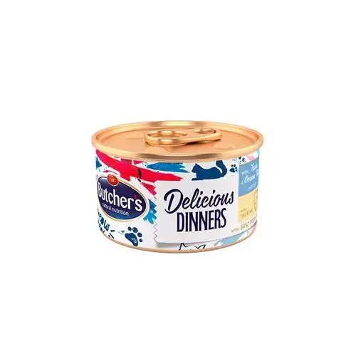 Butcher's Cat Delic.Dinners tuňák+ryby konz. 85g