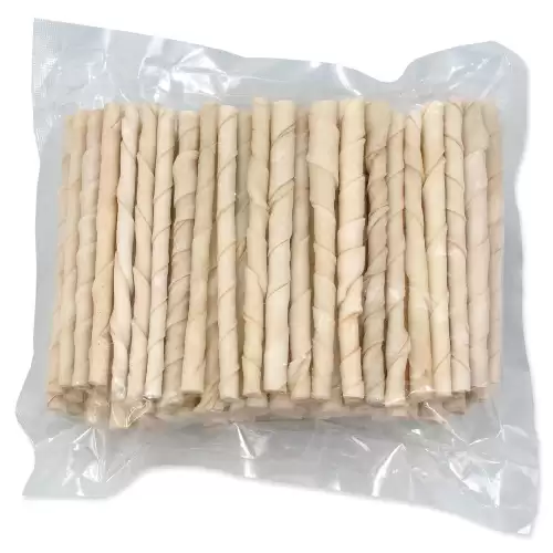 Pochoutka Rasco tyčinka bůvolí kroucené bílá 12,5 cm 100ks 