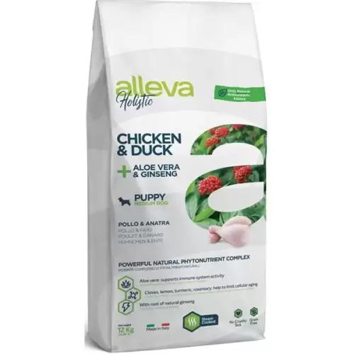  ALLEVA HOLISTIC Dog Dry Puppy/Junior Chicken Medium 12kg