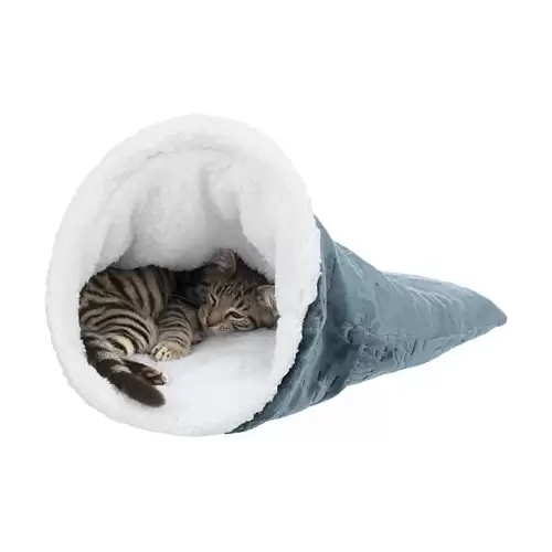 Plyšový pytel PAUL, chumlací,  o 40 × 60 cm, modrá/bílá