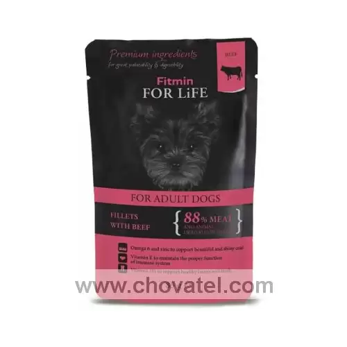 Fitmin For Life dog pouch Adult beef in gravy 85g
