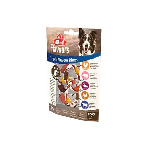 Pochoutka 8in1 Flavours Triple Flavour Rings XS/S 80g