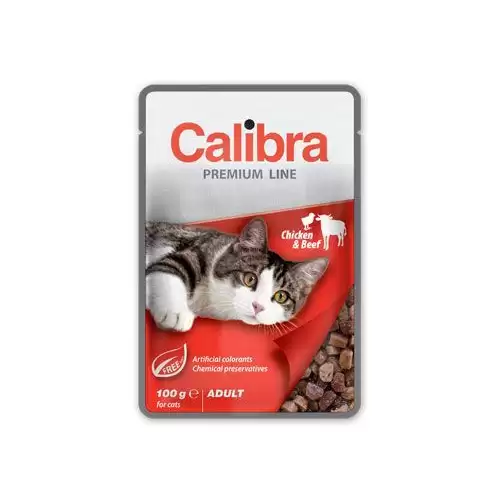 Calibra Cat  kapsa Premium Adult Chicken & Beef 100g