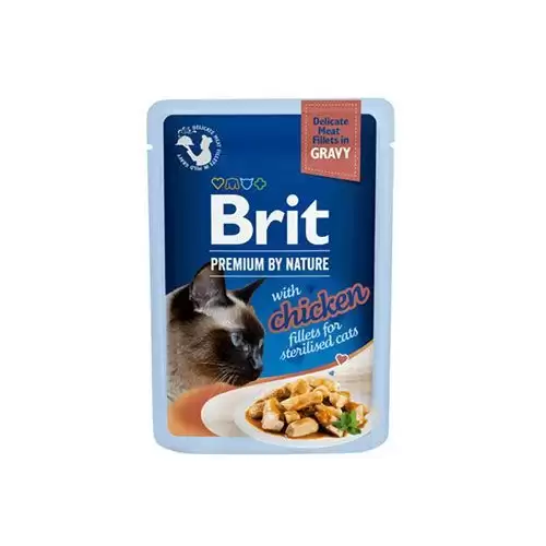 Brit Premium Cat D Fillets Gravy Chick Sterilised 85g