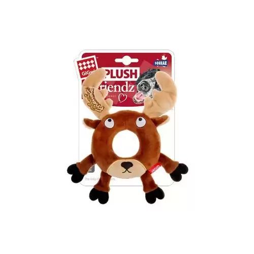 Hračka pes GiGwi Plush Friendz sob s kroužkem