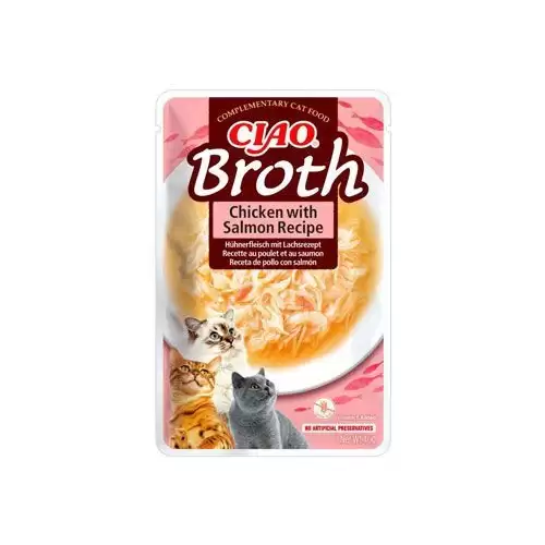 Churu Cat Broth Chicken with Salmon Recipe 40g