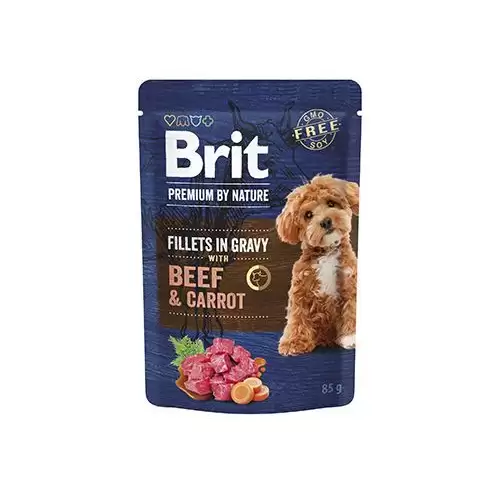 Brit Premium Dog Fillets Gravy Beef&Carrot 85g