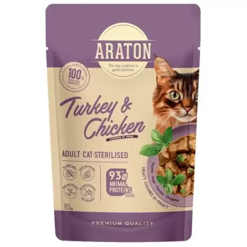  Araton Cat kaps. Sterilised Turkey/Chicken 85 g