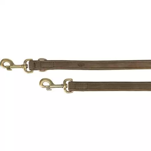 Vodítko PURE kožené nastavitelné, hnědá L-XL: 2 m/ 25 mm