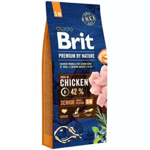  Brit Premium by Nature Dog Senior S+M 15 kg