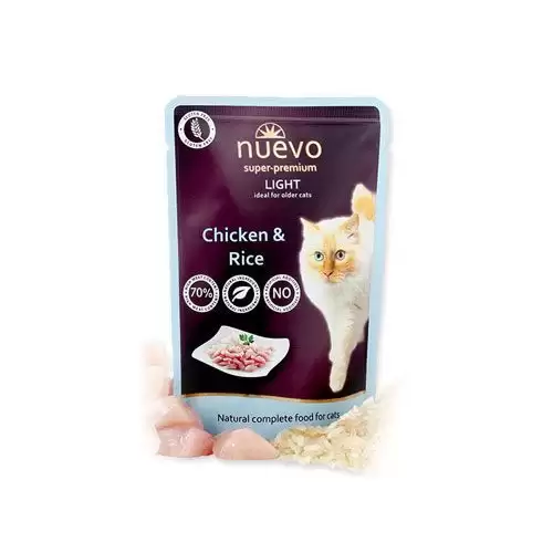 Nuevo kočka kapsa Light Kuřecí s rýží 85g