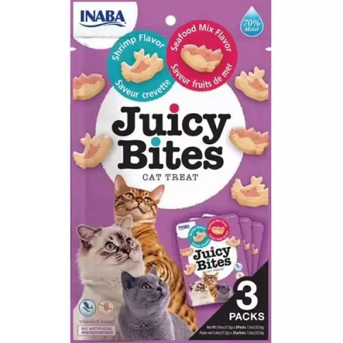 Inaba Juicy Bites cat snack krevety a mořské plody