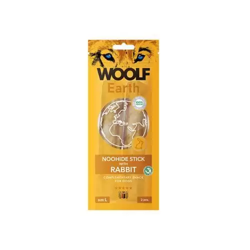 WOOLF Earth poch. NooHide L Sticks with Rabbit 85g