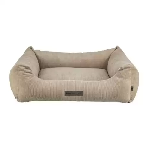 Pelech MATTEO, obdélníkový s polštářovým okrajem, manšestr, písková 80 x 60 cm