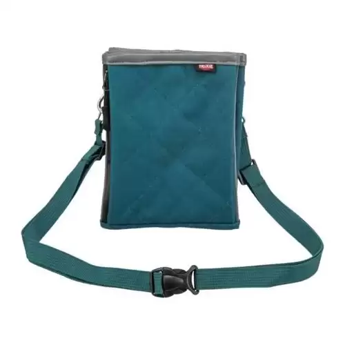 TWIN, taštička na pamlsky, 15 x 18 x 2,5 cm, bavlna/polyester, petrolejová