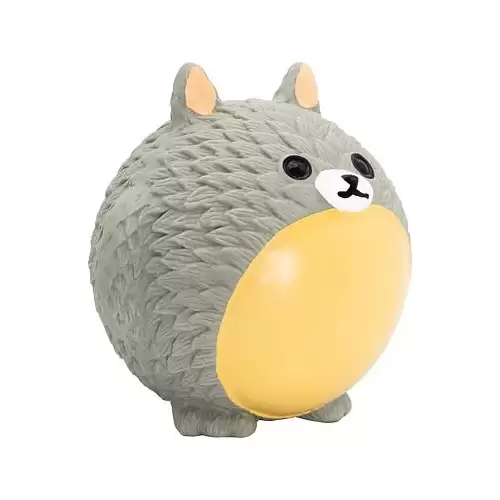 Míček v designu zvířátka, se zvukem, 8 cm, latex, šedá, HipHop Dog