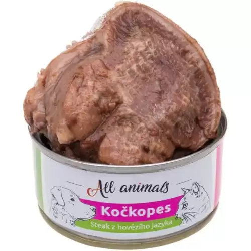  ALL ANIMALS Kočkopes konz.steak z hov.jazyka 100g