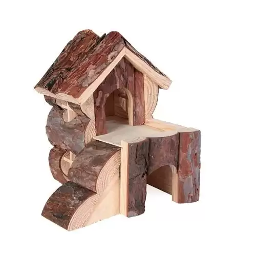 Dřevěný domek BJORK pro křečky, 2 místnosti 15 x 15 x 16 cm 