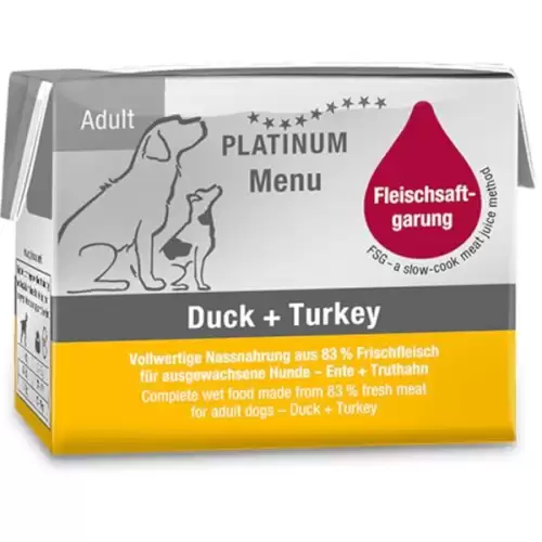  Platinum Dog Menu Duck + Turkey 90 g