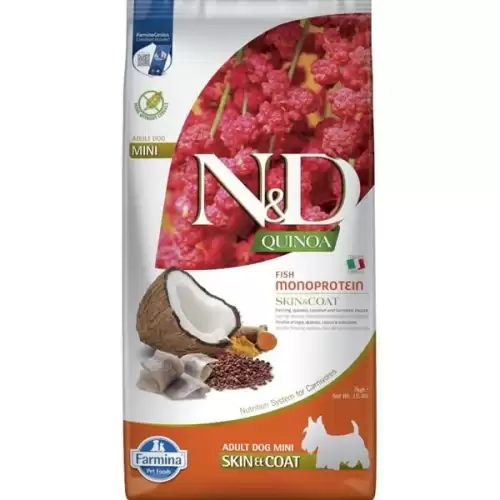  N&D QUINOA Dog GF Skin & Coat, Herring & Coconut Adult Mini 7 kg