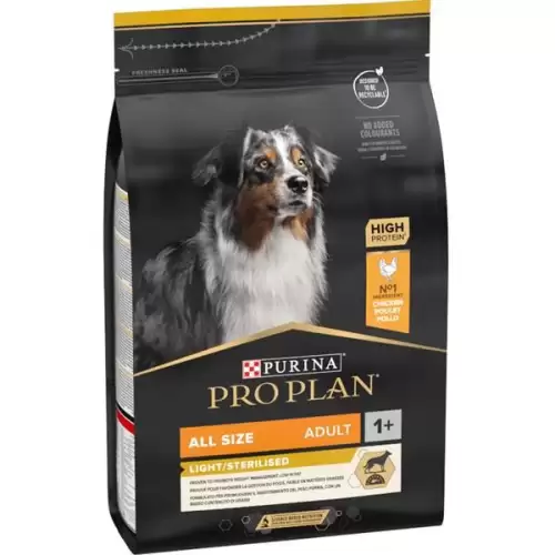  Pro Plan Dog Adult ALL SIZES Light/Sterilised kuře 3 kg