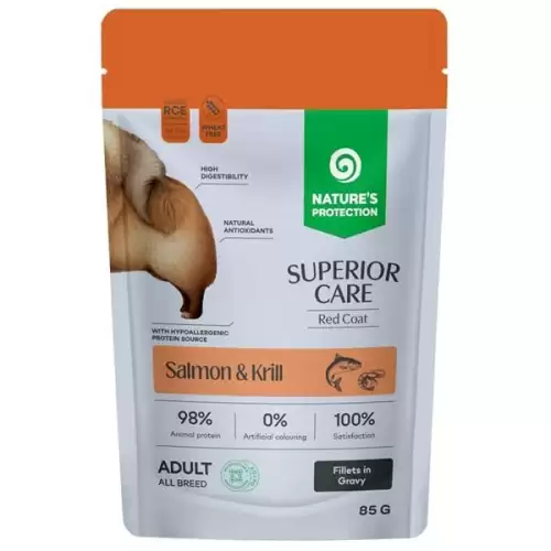  Nature's Protection Superior Care Dog kaps. Adult Red Coat Salmon/Krill 85 g
