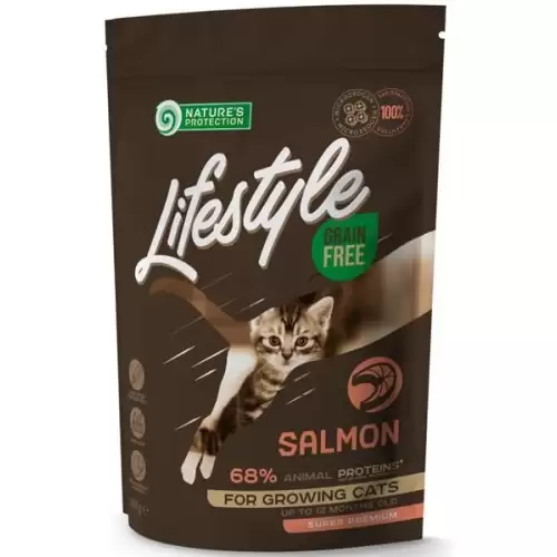  Nature's Protection Cat Dry LifeStyle GF Kitten Salmon 400 g