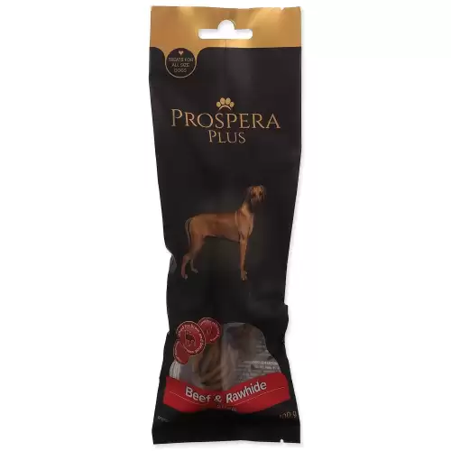 Pochoutka Prospera Plus Hovězí a surová kůže kroucená tyčinka 1ks 15cm 