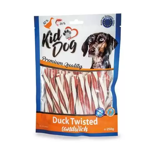 KIDDOG kachní sendvič s treskou kroucený 250 g