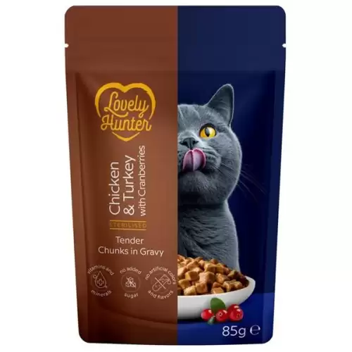  Lovely Hunter Cat kaps. Sterilised Chicken/Turkey 85 g