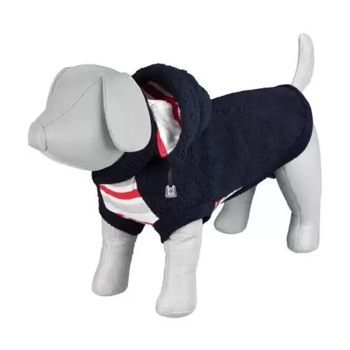 Tmavě modrá vlněná vesta s náplety ASSISI L: 60cm, hruď: 69cm