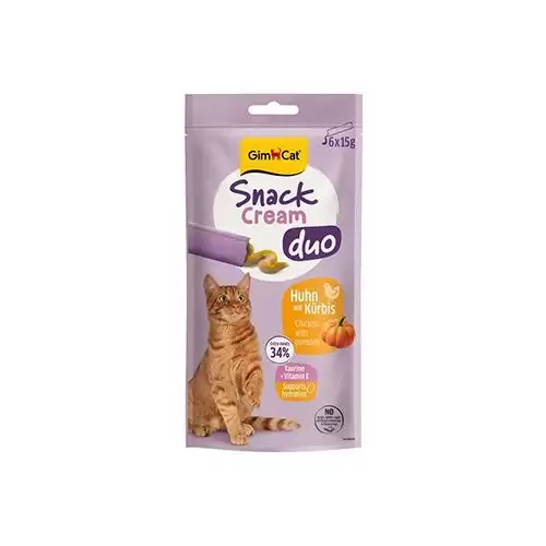 GimCat Snack Cream Duo kuře&dýně 6x15g