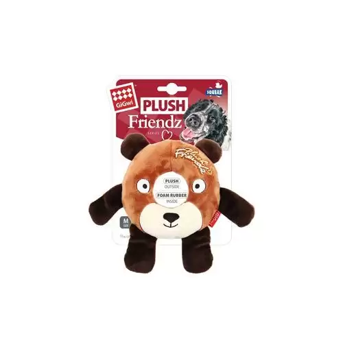 Hračka pes GiGwi Plush Friendz medvěd s gum. kroužkem