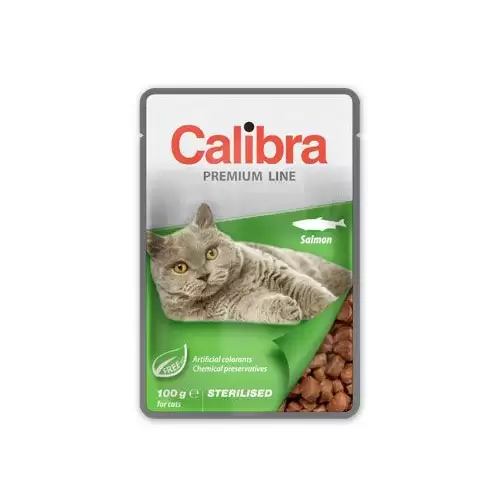 Calibra Cat  kapsa Premium Sterilised Salmon 100g