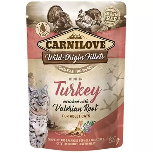  Carnilove Cat kaps. Rich in Turkey Enriched with Valerian 85 g