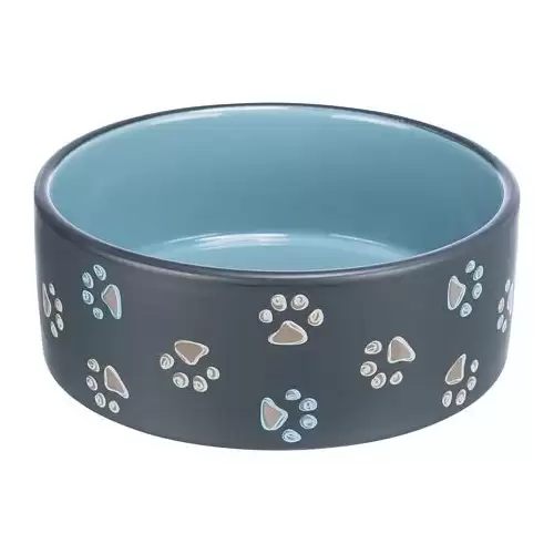 Keramická miska JIMMY tmavě šedá s packami 0,75 l/ ø 15 cm