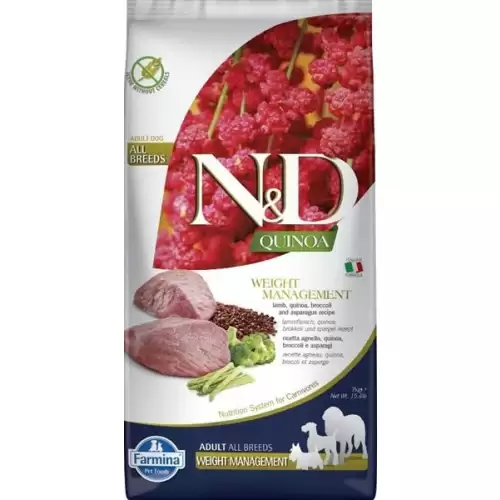  N&D QUINOA Dog GF Weight Management, Lamb & Broccoli Adult Medium & Maxi 7 kg