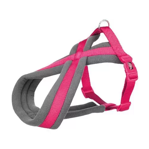 Nylonový postroj PREMIUM podšitý - fuchsie S: hruď:35-65cm/20mm