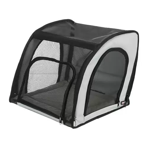 Autosedačka uzavíratelná, skládací, 4 strany celosíťové, 44 x 37 x 40 cm, šedo/černá 