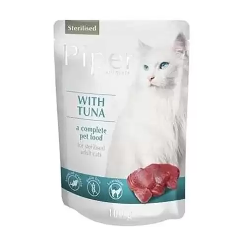 PIPER CAT kapsička pro sterilizované kočky, s tuňákem 100g 