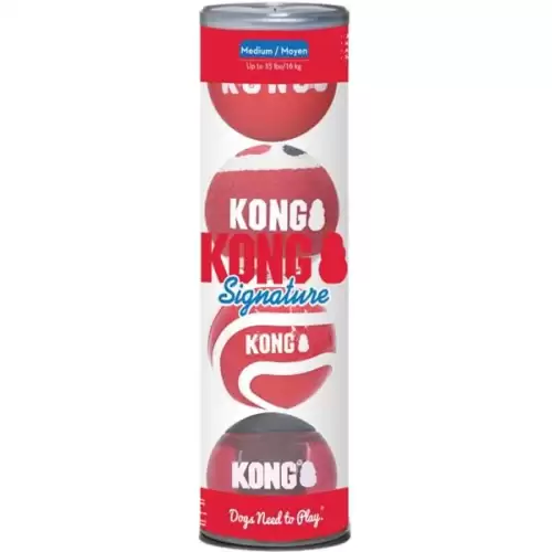  Hračka guma KONG Signature Balls M 4 ks mix