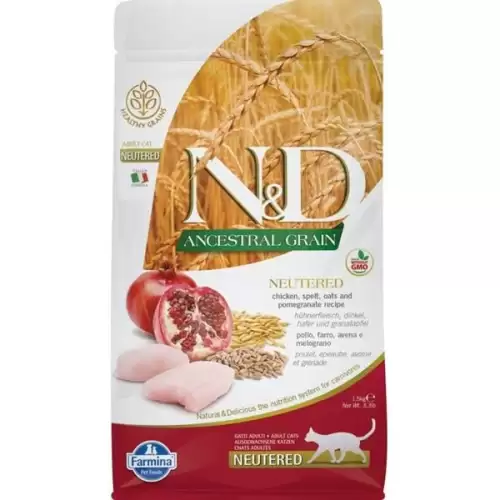  N&D ANCESTRAL GRAIN Cat LG Chicken, Spelt, Oats & Pomegranate Neutered Adult 5 kg